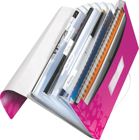 Leitz wow projektmappe pp - med 6 rum - pink