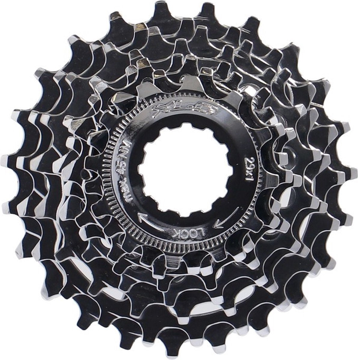 Xlc 8 speed kassette - shimano 16-25t - stål - sort