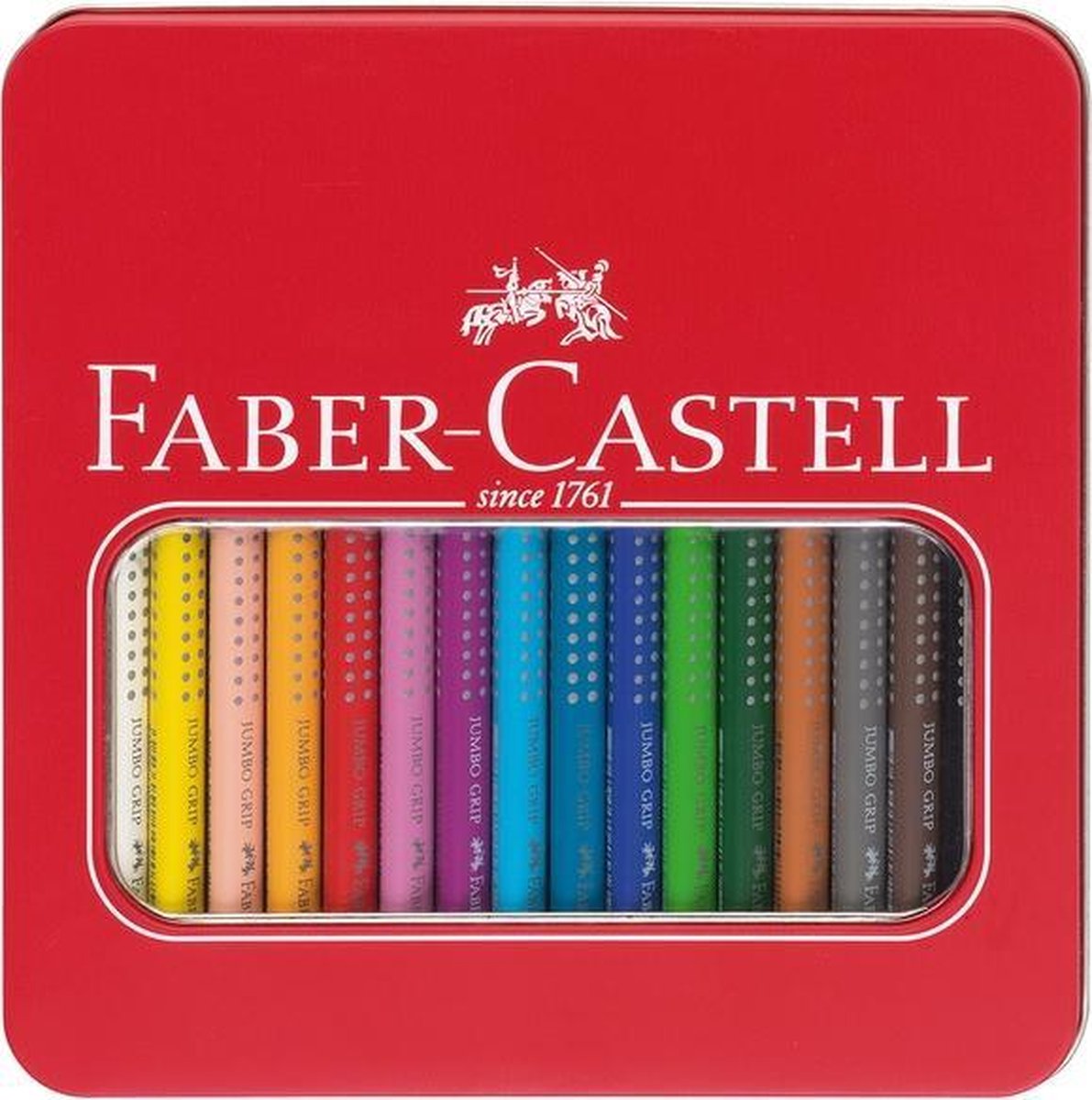 Faber-castell farveblyanter - jumbogreb - dåse med 16 stykker - fc-110916