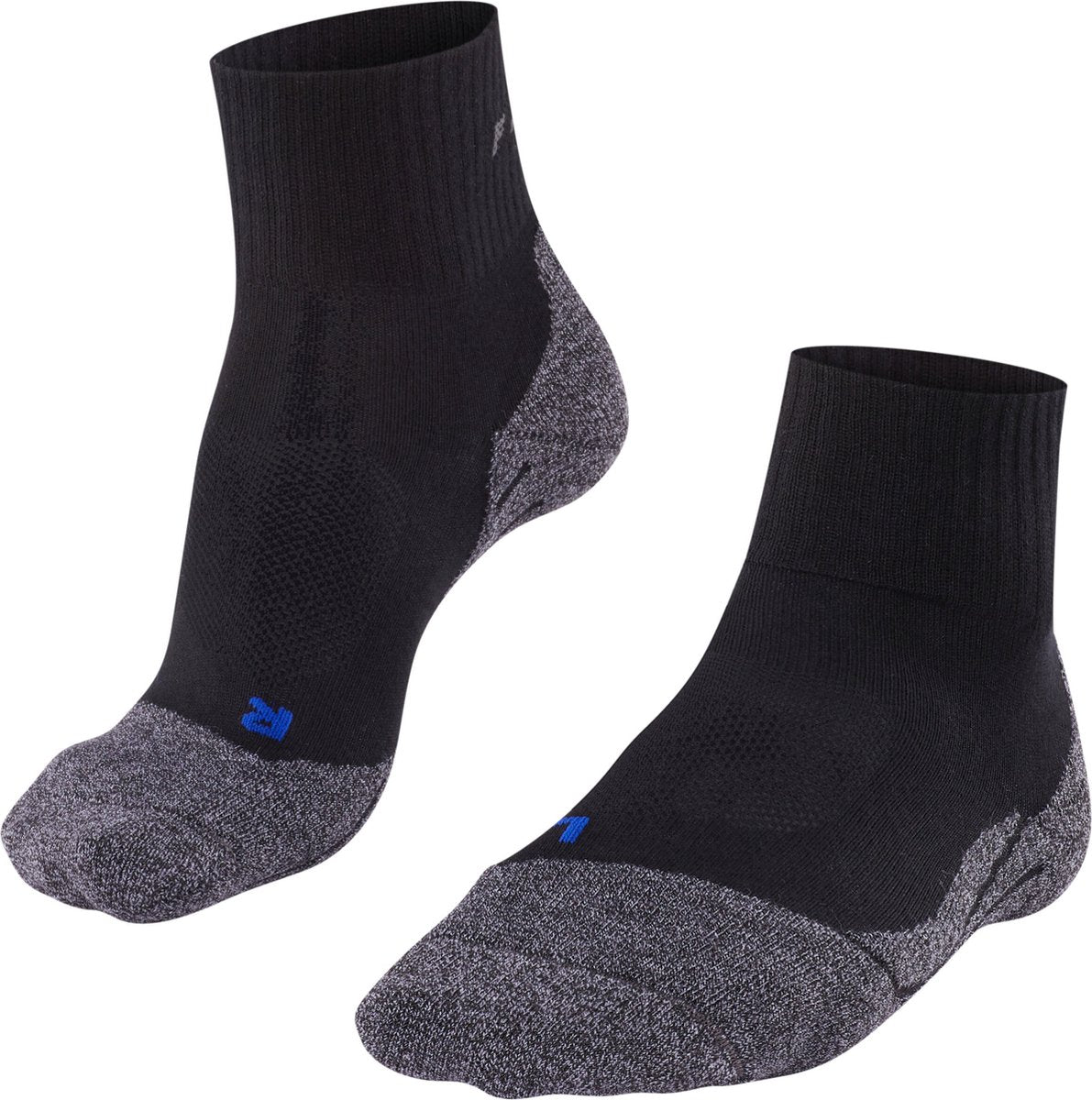 Falke tk2 cool kort anti-blister tykt lyocell funktionelt materiale gåstrømper kvinder sorte - str. 37-38