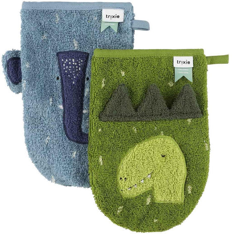 Trixie vaskeklud 2-pak | mr. dino - mrs. elefant