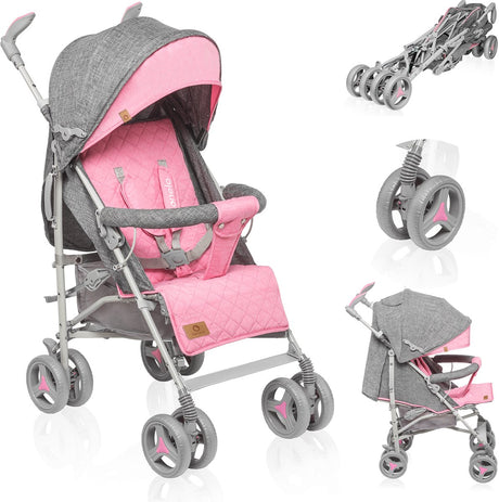 Lionelo irma - buggy - klapvogn - holdbar og let 7 kg klapvogn - velegnet til børn op til 15 kg - affjedrede hjul - 360° - fra 6 måneder til 5 år - opbevaringskurv - justerbart håndtag - hurtigt foldesystem - kompakt størrelse - myggenet