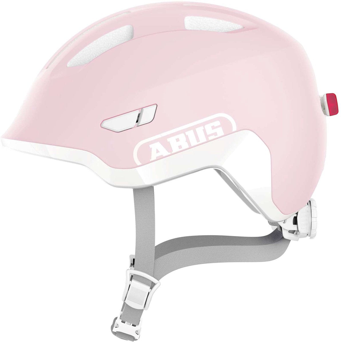 Abus cykelhjelm smiley 3.0 ace led pure rose m - 50-55 cm - pink - velegnet til brug på børnecykler - 250 g