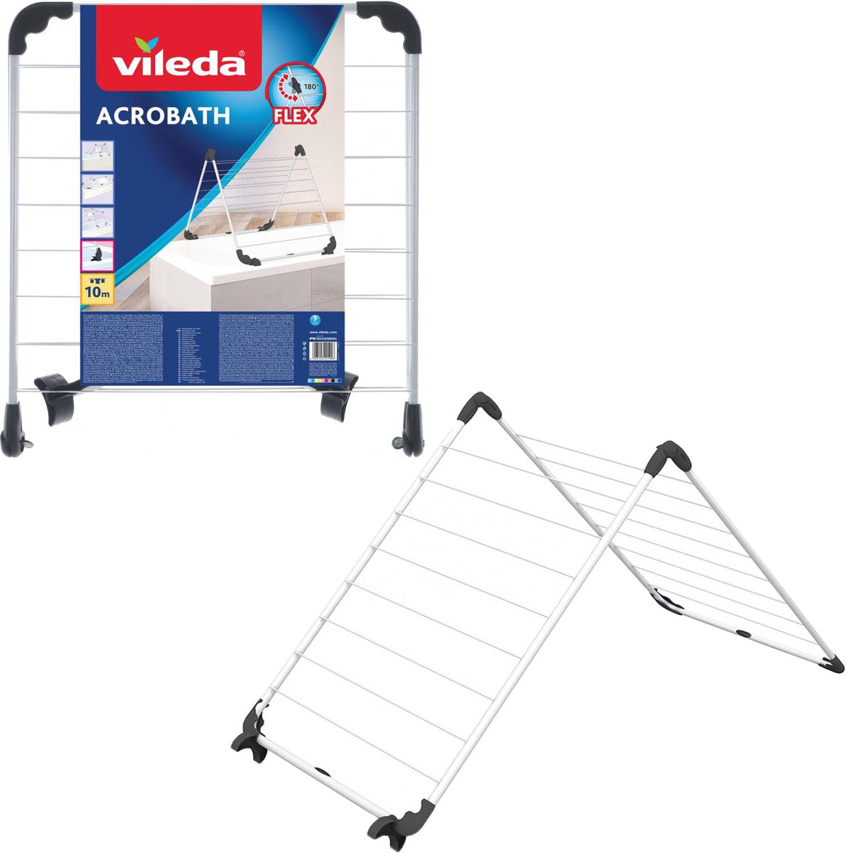 Vileda acrobath tørrestativ - 10 m tørrelængde