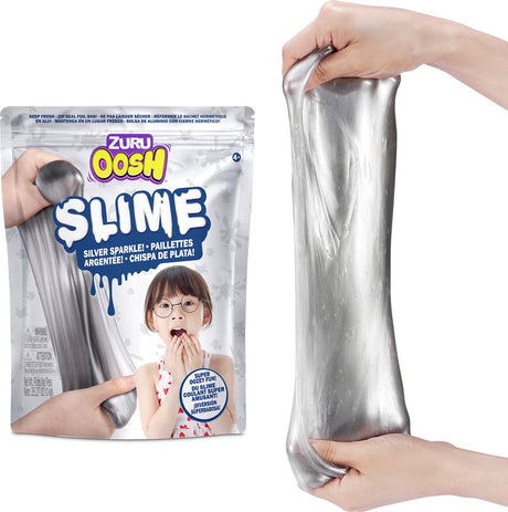Zuru oosh zuru - oosh - foliepose slime large - 800g - sølv