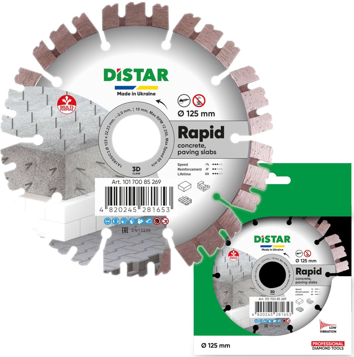 Bosch rapid series - diamantsavklinge - 125mm - velegnet til beton og granit