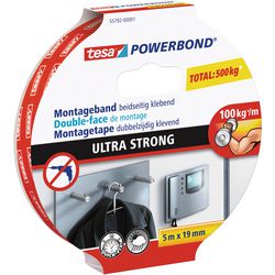 Tesa dobbeltsidet monteringstape power bond ultra stærk til permanent montering - 5 m