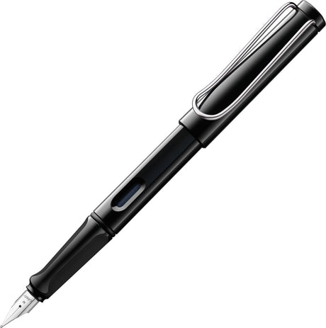 Lamy safari sort fyldepen - med ergonomisk greb, spids af poleret stål i skrivetykkelse b - robust ASA plast - inkl. T10 blå blækpatron