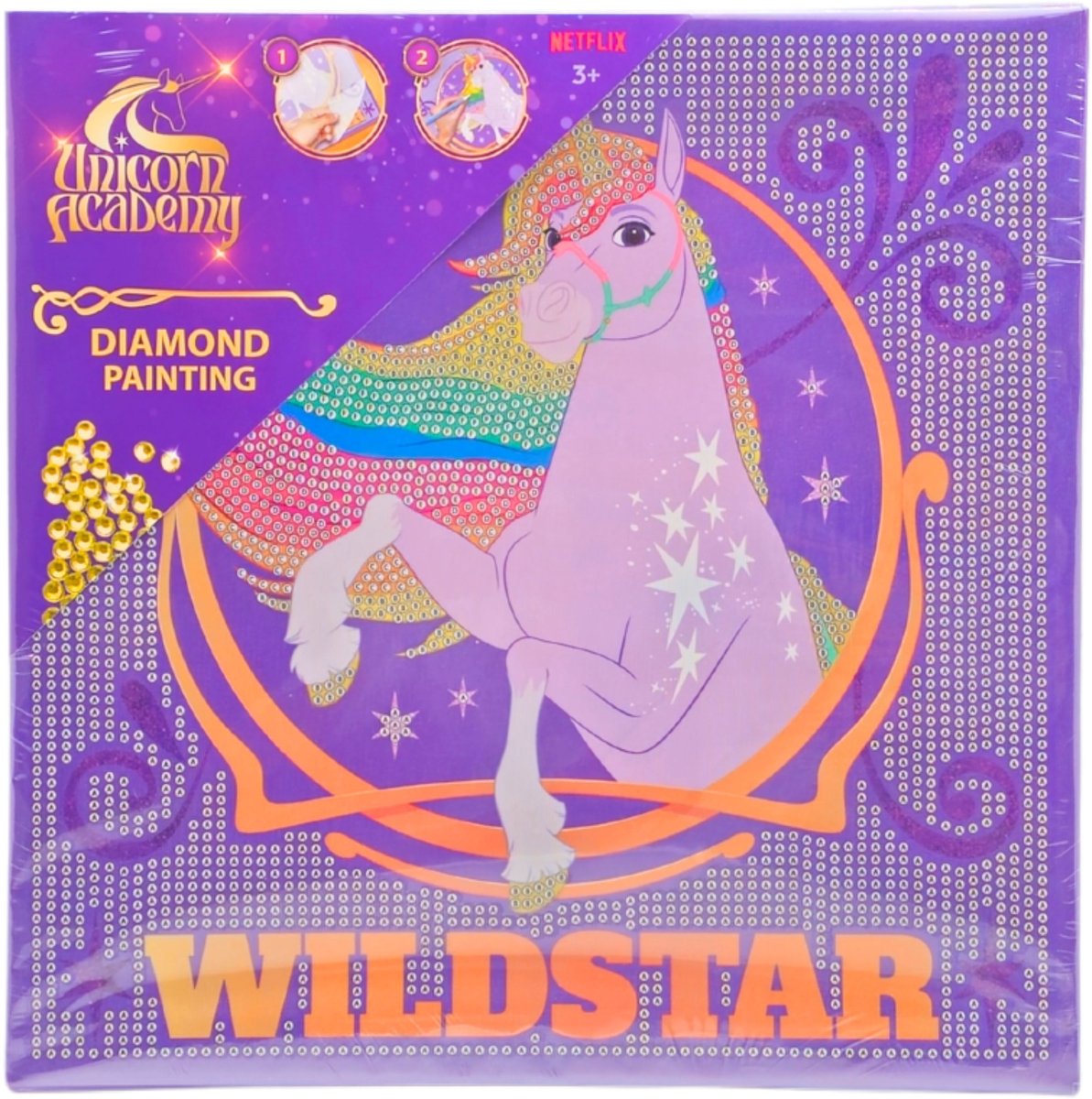 Canenco unicorn academy - diamond painting canvas - 29 x 29 cm