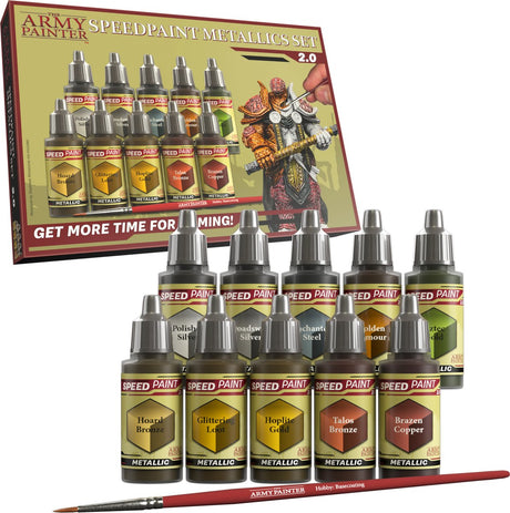 Army maleren speedpaint metallics sæt 2.0, 10 x 18 ml