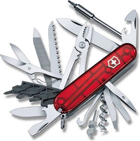 Victorinox cyberværktøj 41 fungerer transparent rød
