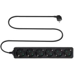 Act strømskinne sort – 6-vejs – 3 meter kabel – ac2460