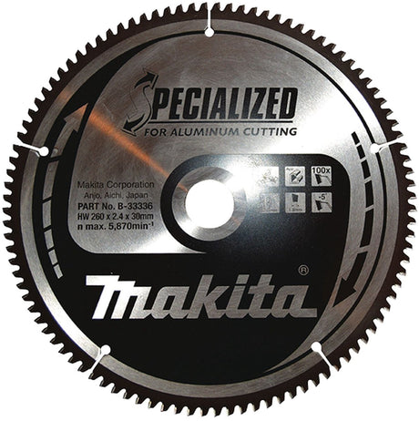 Makita tilbehør crosscut savklinge aluminium specialiseret 260x30x2,4 100t -5g