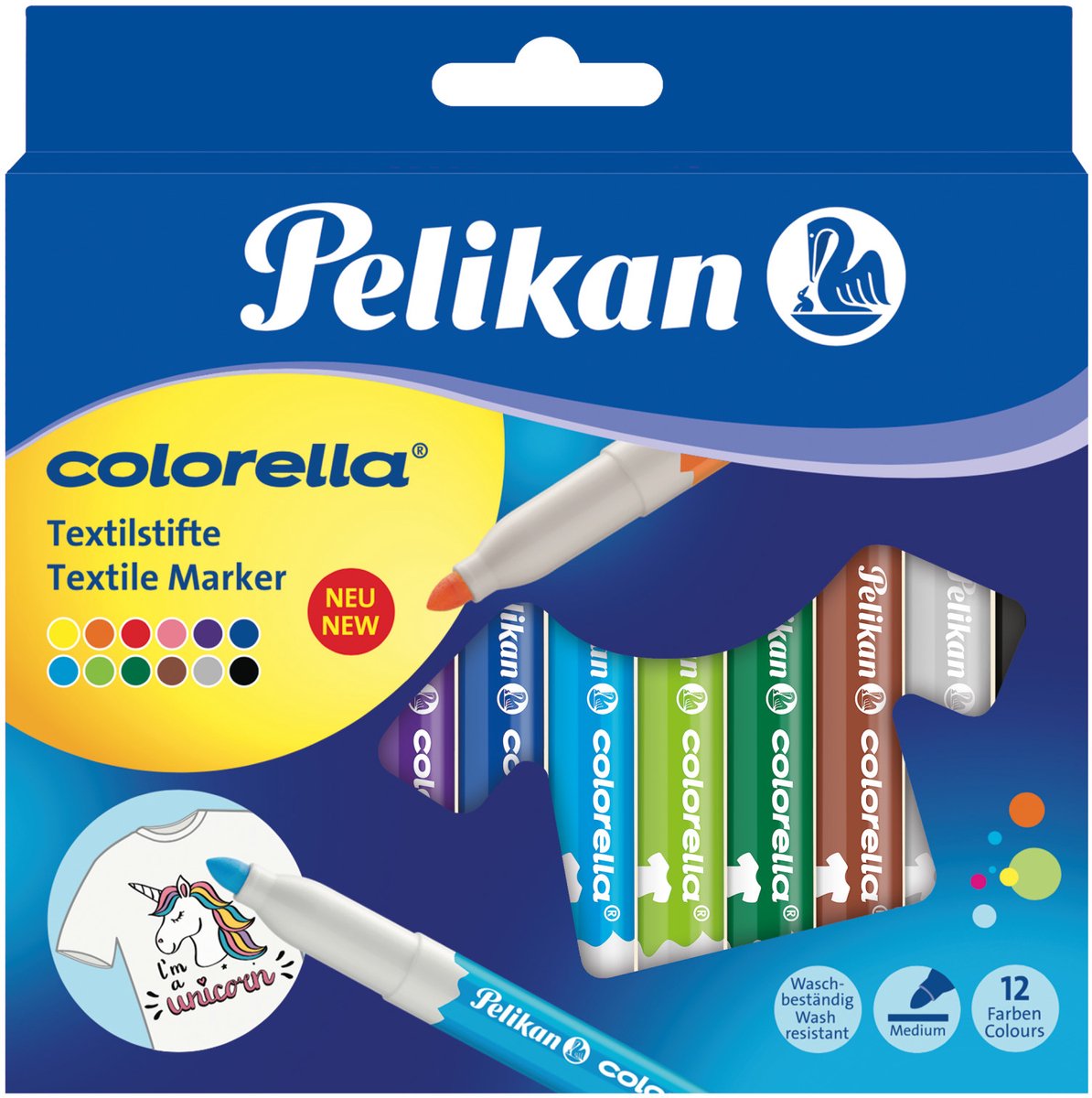 Herlitz pelikan – tekstiltuscher – 12 farver – nem at bruge