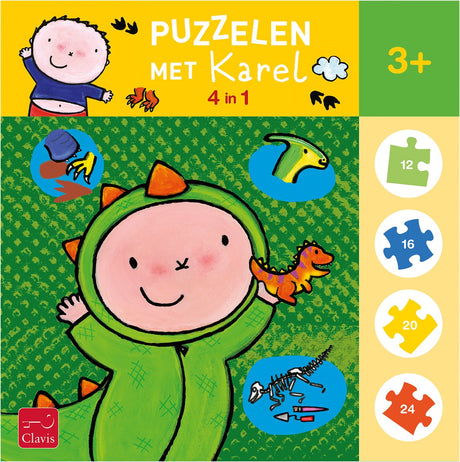 Clavis laver puslespil med Karel. 4-i-1 puslespil (hej dino)
