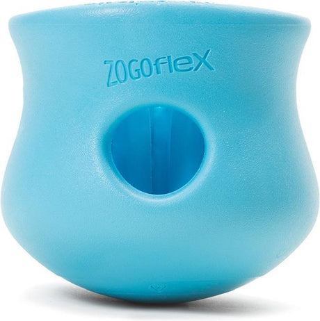 West paw toppl zogoflex - stærkt hundelegetøj - slowfeeder - blå - lille - 8 cm