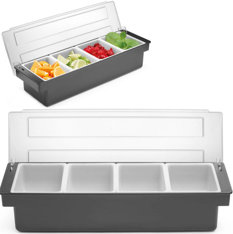 Bar up - bar portiehouder - zwart - 4 compartimenten - hips en abs