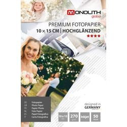 Fotopapir monolit 10 x 15 cm 270 g m² blank hvid 50 ark