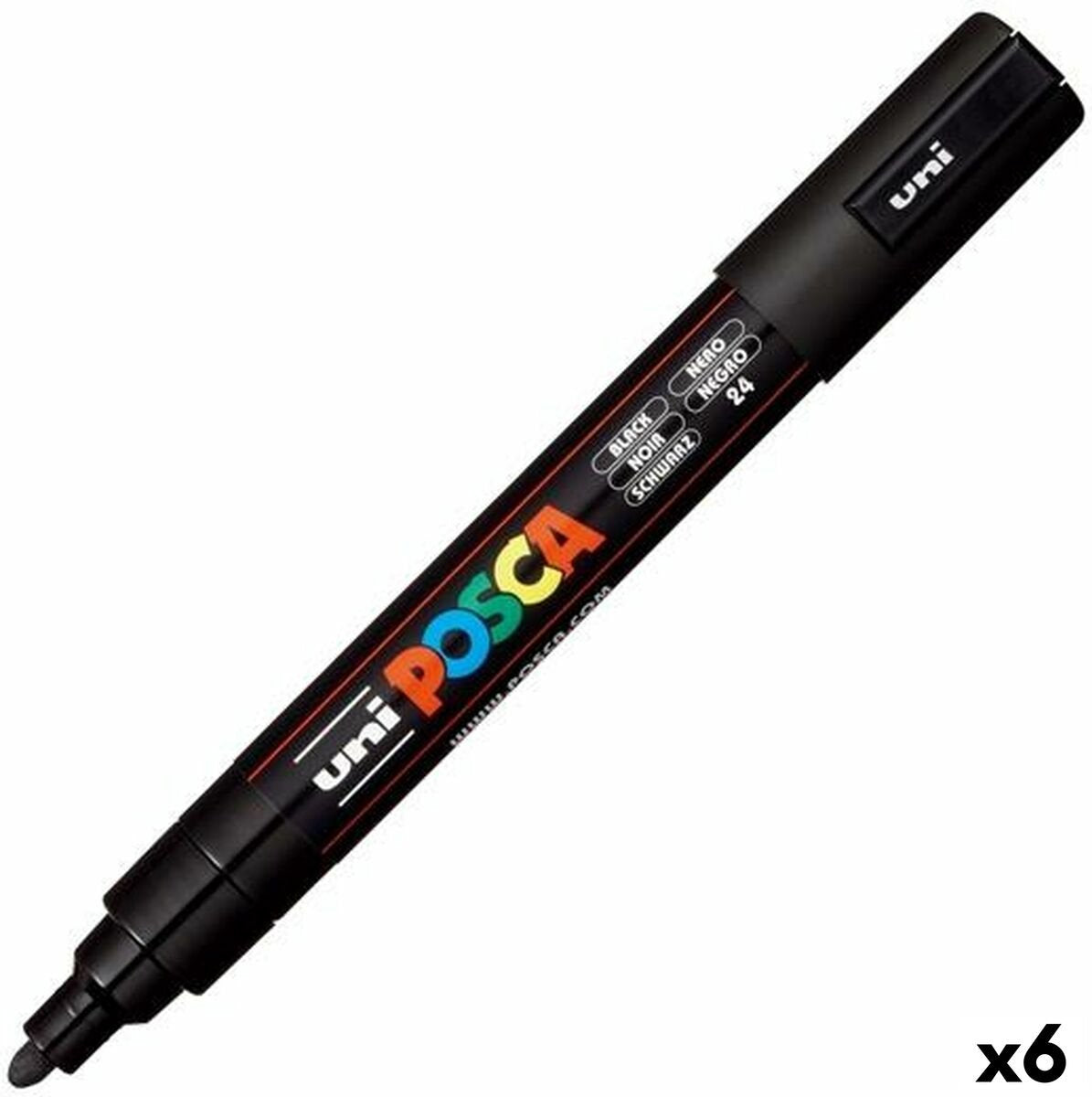 Posca - malerpen pc5m m sort | 6 stk