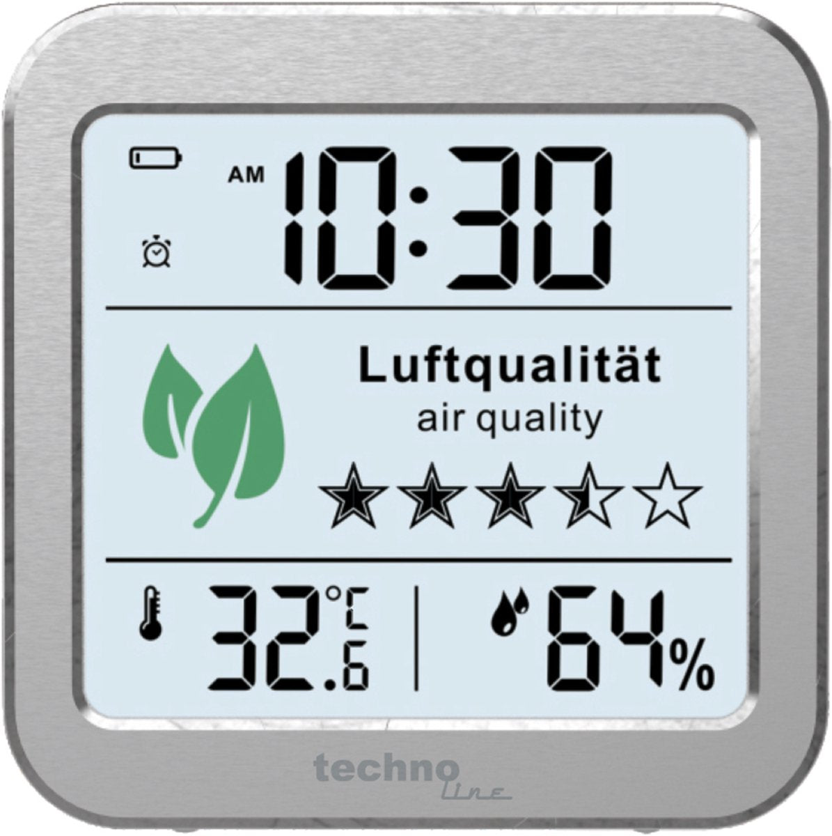 Technoline co2 meter - wl 1020 - 82x82x25mm - sølv - luftkvalitetsmåler - tl-wl1020