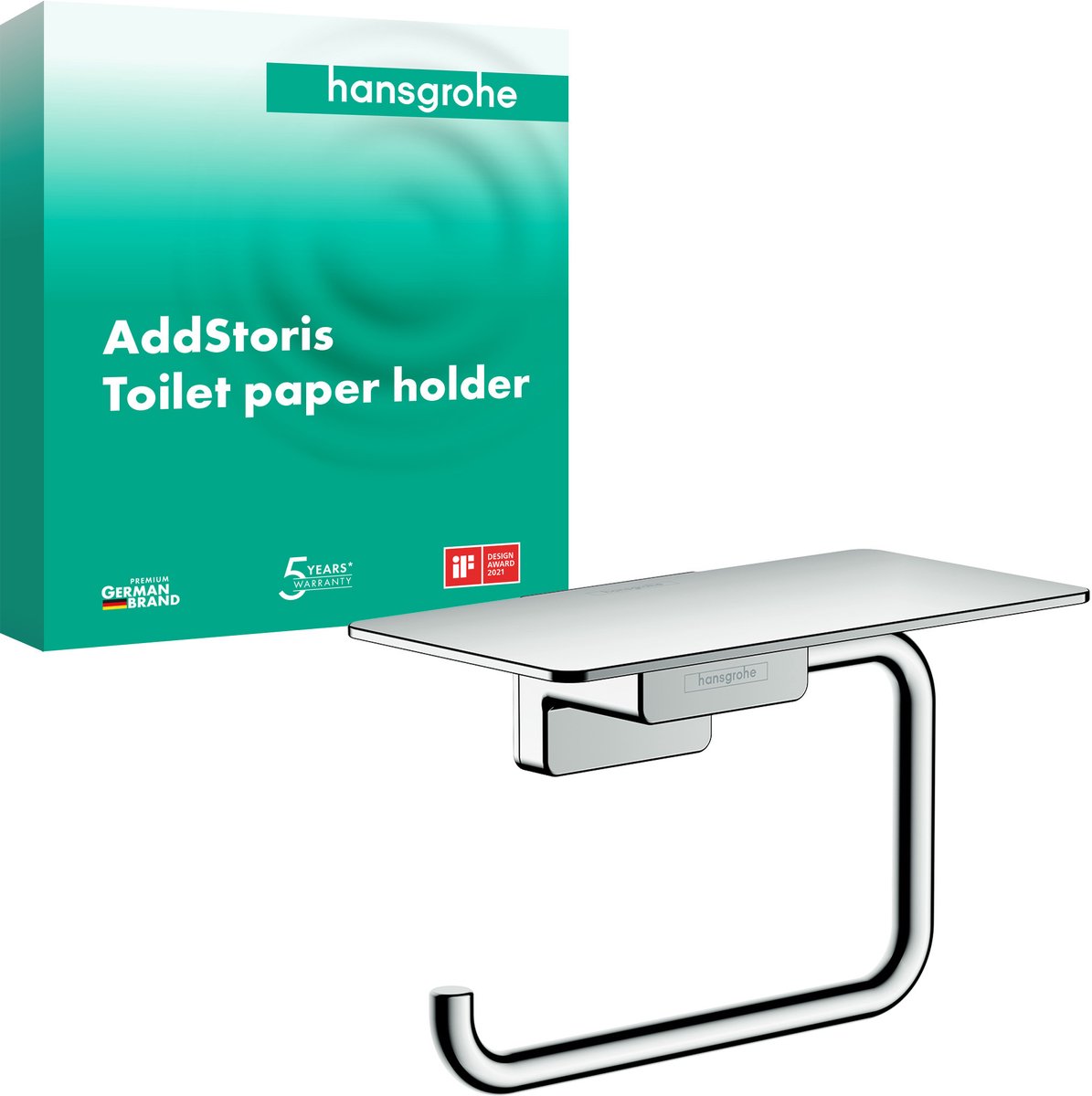 Hansgrohe addstoris toiletrulleholder med hylde krom