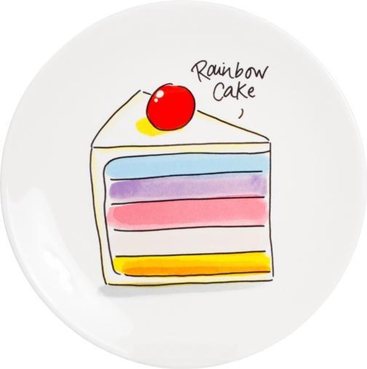 Blond amsterdam – even bijkletsen - cake plate rainbow -18 cm