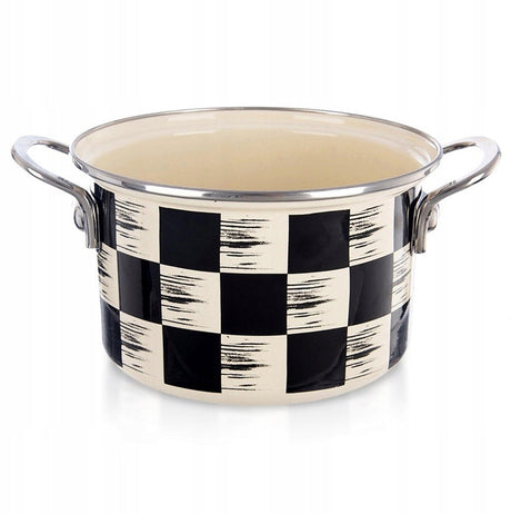 Orion emaljeren pan 'szachownica' 18 cm, 2l - retro stijl, geschikt voor inductie