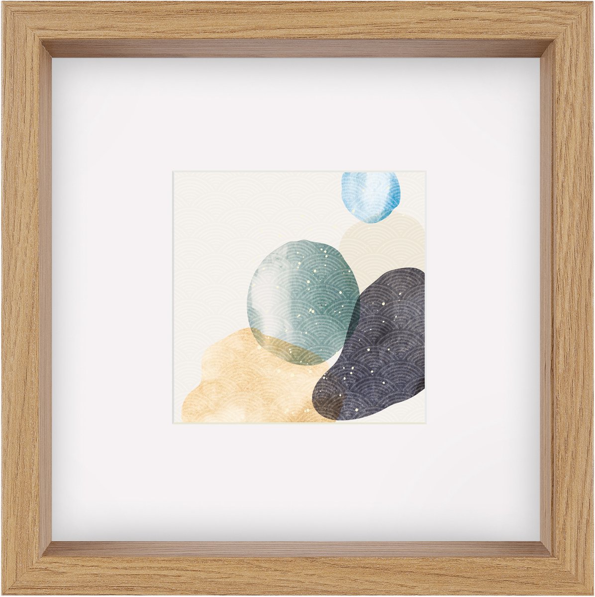 Walther-form - 3D FSC træramme - fotostørrelse 25x25 cm - kunstglas - eg