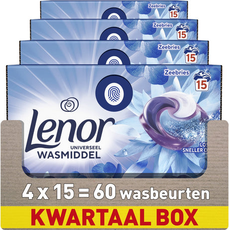 Lenor vaskemiddel alt-i-1 bælg havbrise - 4 x 15 stk