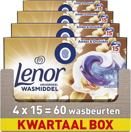 Lenor vaskemiddel alt-i-1 bælg rav orkidé - 4 x 15 stk.