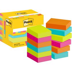 Post-it zelfklevende memoblaadjes 653-12-pop multikleur 100 vel 12 pak