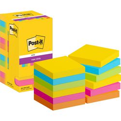 Super sticky notes post-it 654-12ss-carn 76x76 blauw, geel, groen, oranje, roze