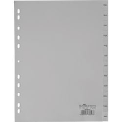 Månedsfaner holdbare 6507 12 faner 11 huller grå