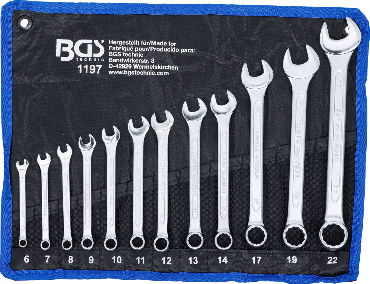 Bgs technic kombinationsnøglesæt sw 6 - 22 mm 12 stk.