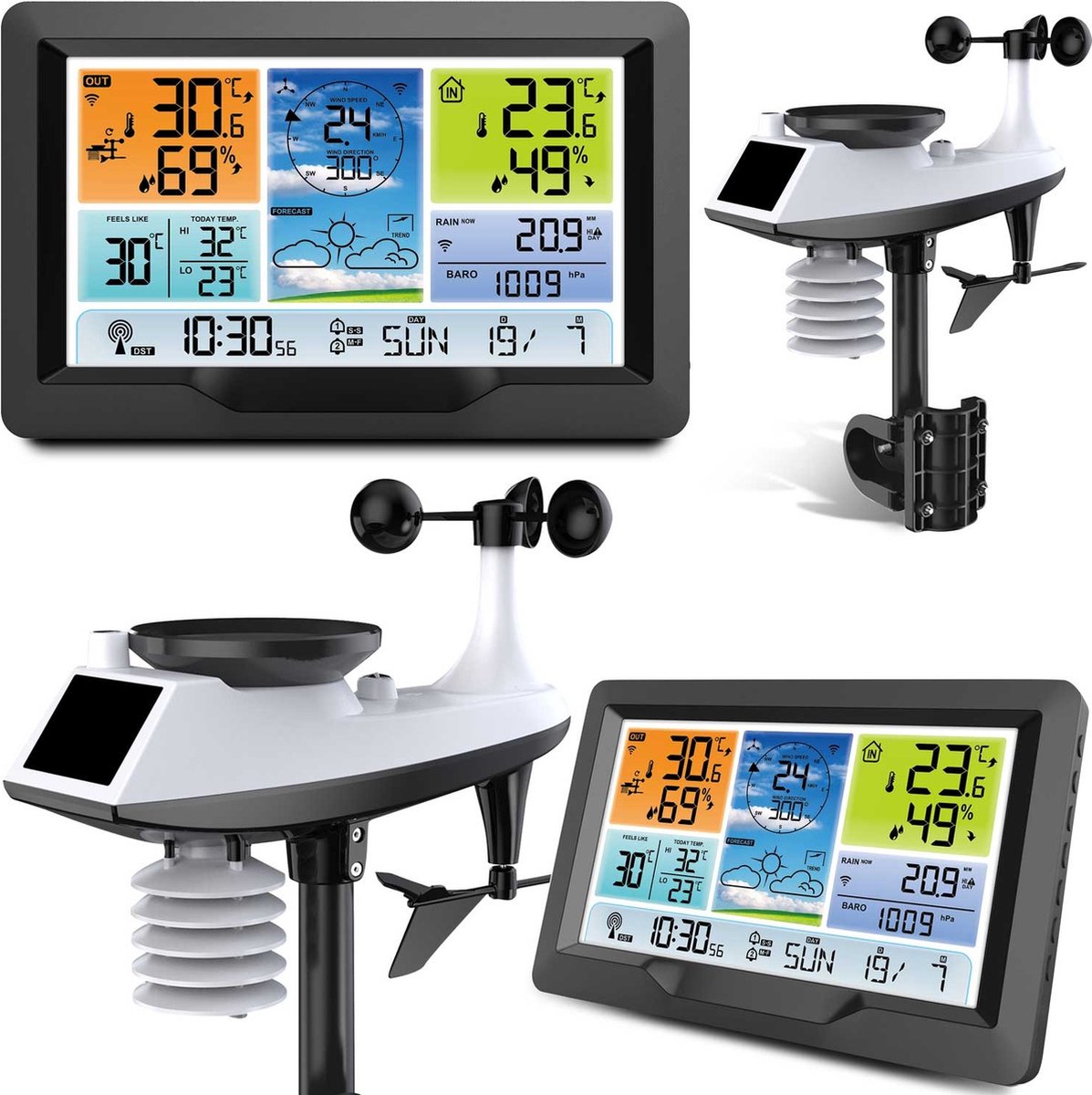 Viking choice vejrstation - display - grafit - bd-905