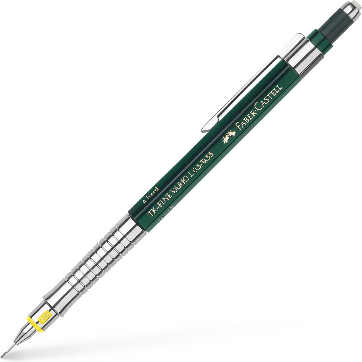 Faber-castell mekanisk blyant - tk-fine vario - hb - 0,35 mm - grøn gul - fc-135300