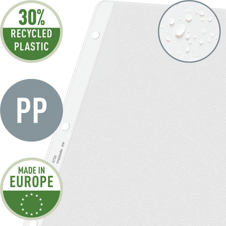 Leitz premium showtaske a3 landskab - 30 % genbrugsplast - 0,13 mm - 4-huls - 50 stykker - gennemsigtig