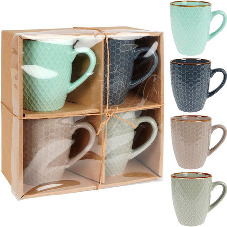 Vilde keramiske krus 270 ml 4 stk - sæt - kopper - kaffekopper - kopper - kaffekrus