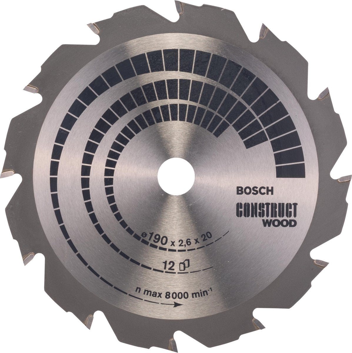Bosch cirkzb constr. træ 190x20 16x2,6 12t fwf