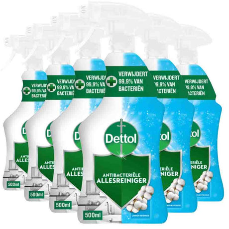 Dettol - universalrengøringsspray - antibakteriel - bomuldsfrisk - 6 x 500 ml værdipakke