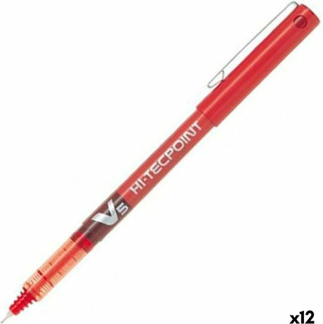 Pilot pen rulle v-5 rød 0,3 mm nål 12 stk