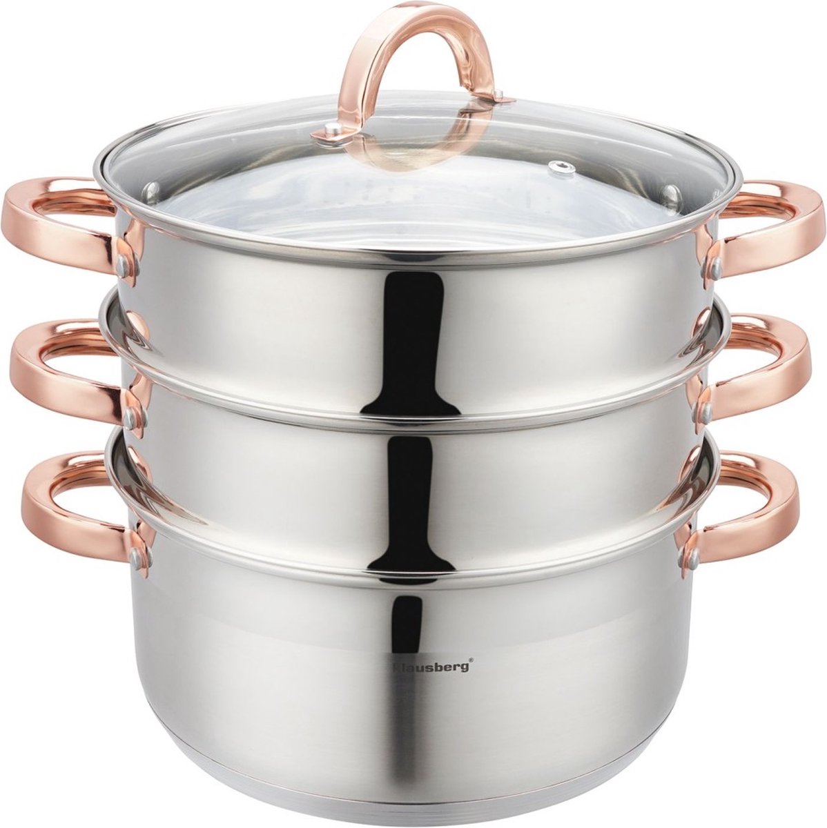 Klausberg 7735 - dampgryde - 4 dele - 24 cm - 5 liter - rustfrit stål - alle varmekilder