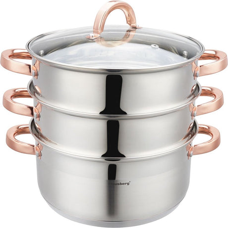 Klausberg 7735 - dampgryde - 4 dele - 24 cm - 5 liter - rustfrit stål - alle varmekilder