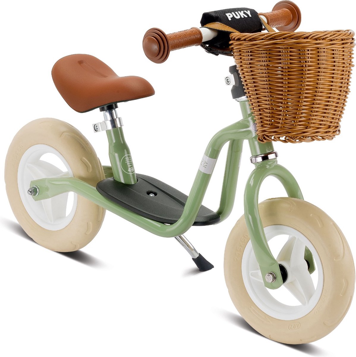 Puky balancecykel - lr m - retro grøn - med kurv - fra 2 år