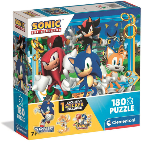 Clementoni - børnepuslespil - 180 brikker - sonic - puslespil fra 7 år