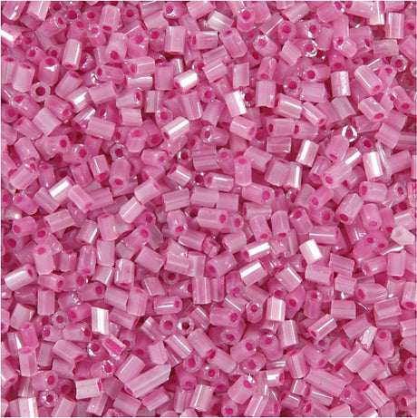 Creativ company frøperler 2-skåret, d 1,7 mm, str. 15 0, hul str. 0,5 mm, pink, 500 g 1 pose