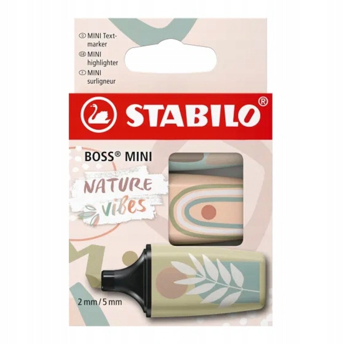 Stabilo boss mini - highlighter - naturevibes - etui med 3 farver