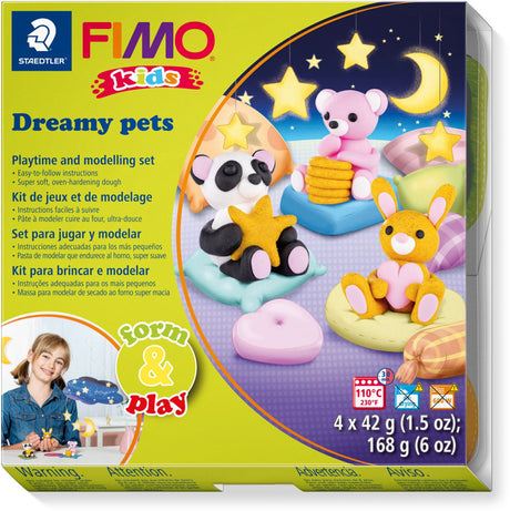 Fimo kids 8034 - ovnhærdende modeller - formlegesæt drømmende kæledyr