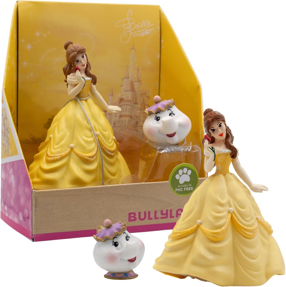 Bullyland 13436 – Disney Belle Madame Pottine legefigurer – naturtro og detaljeret design – ideel som kagefigur, dekoration eller fortryllende gave til børn fra 3 år