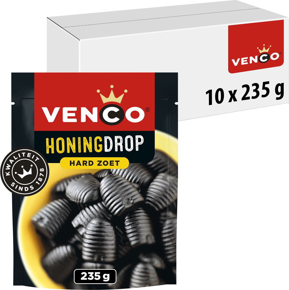 Venco honning lakrids - sød lakrids - 10x235g